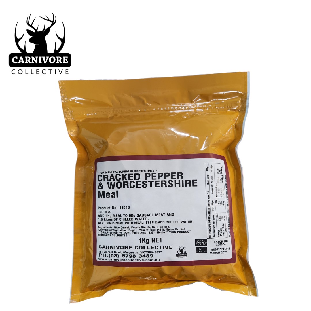 Carnivore Collective 1kg Cracked Pepper & W'Shire Sausage Seasoning - Gluten Free